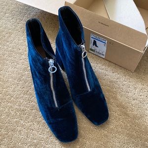 Zara Azul Blue Ankle Boots